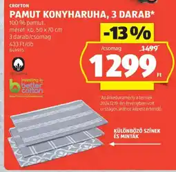 ALDI Crofton Pamut konyharuha, 3 darab ajánlat