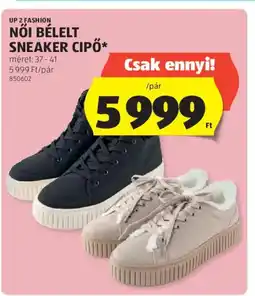 ALDI Up 2 fashion Női bélelt sneaker cipő ajánlat