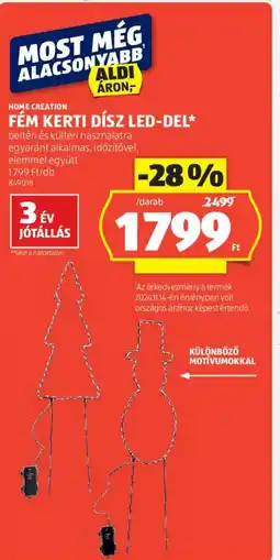 ALDI Home Creation Fém kerti dísz led-del ajánlat