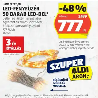 ALDI Home Creation Led-fényfüzér ajánlat