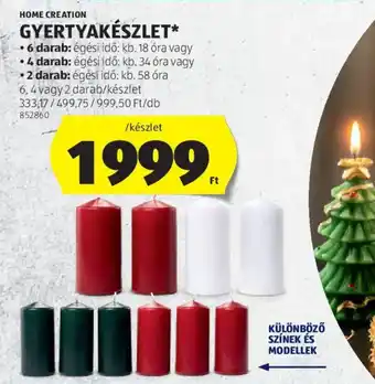 ALDI Home Creation Gyertyakészlet ajánlat