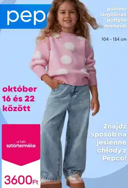 Pepco Pulóver lányoknak pöttyös mintával ajánlat