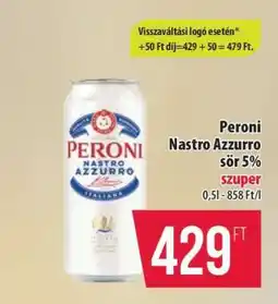 Coop Peroni Nastro Azzurro sör 5% ajánlat