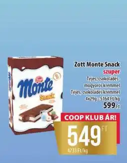 Coop ZOTT Monte snack ajánlat