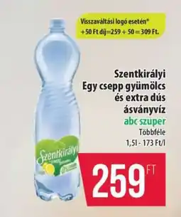 Coop Szentkirályi Egy csepp gyümölcs és Extra dús ásványvíz ajánlat
