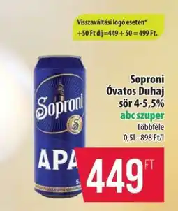 Coop Soproni Óvatos Duhaj sör 4-5,5% ajánlat