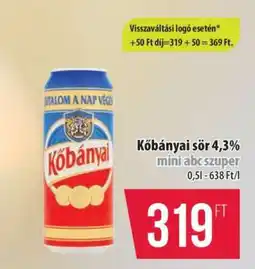 Coop Kőbányai sör 4,3% ajánlat