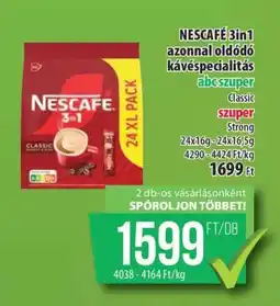 Coop NESCAFÉ 3in1 azonnal oldódó kávéspecialitás ajánlat