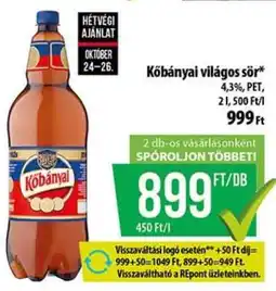 Coop KŐBÁNYAI Világos sör ajánlat