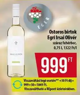 Coop Ostoros birtok Egri Irsai Olivér ajánlat