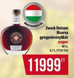 Coop Zwack Unicum Riserva ajánlat