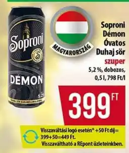 Coop Soproni Démon Óvatos Duhaj sör ajánlat