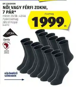 ALDI Női vagy férfi zokni, 7 pár ajánlat