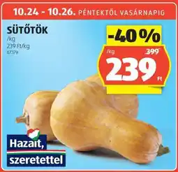 ALDI Sütőtök ajánlat