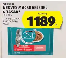 ALDI PURINA ONE Nedves Macskaeledel, 4 tasak ajánlat
