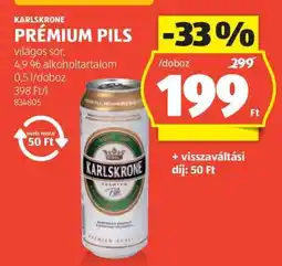 ALDI KARLSKRONE PRÉMIUM PILS ajánlat