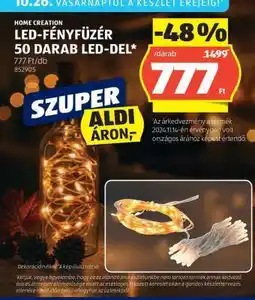 ALDI HOME CREATION LED-FÉNYFŰZÉR 50 DARAB LED-DEL ajánlat