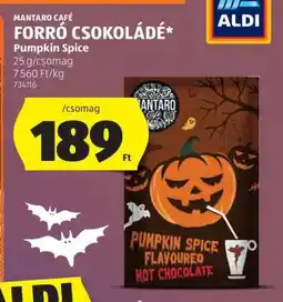 ALDI MANTARO CAFÉ FORRÓ CSOKOLÁDÉ Pumpkin Spice ajánlat