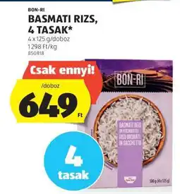 ALDI BON-RI Basmati Rizs, 4 Tasak ajánlat