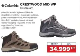 Hervis Columbia Crestwood mid wp túrabakancs ajánlat