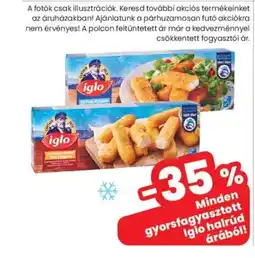 Spar Market Minden gyorsfagyasztott Iglo halrúd ajánlat