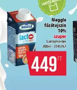 Coop Meggle főzőtejszín ajánlat