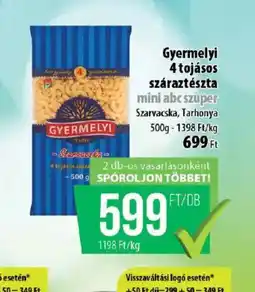 Coop Gyermelyi 4 tojásos száraztészta mini ABC szuper ajánlat