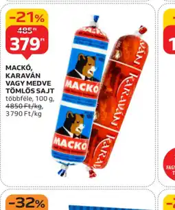 Auchan MACKO, KARAVÁN VAGY MEDVE TÖMLŐS SAJT ajánlat