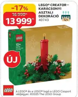 Auchan LEGO CREATOR – KARÁCSONYI ASZTALI DEKORÁCIÓ 40743 ajánlat