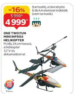 Auchan ONE TWO FUN MINI INFRÁS HELIKOPTER ajánlat