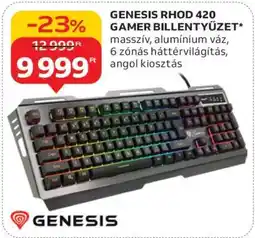 Auchan GENESIS RHOD 420 GAMER BILLENTYŰZET ajánlat