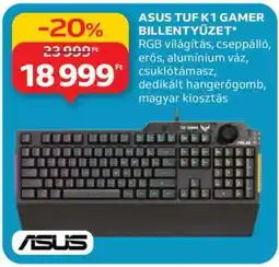 Auchan ASUS TUF K1 GAMER BILLENTYŰZET ajánlat