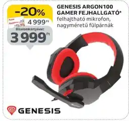 Auchan GENESIS ARGON100 GAMER FEJHALLGATÓ ajánlat