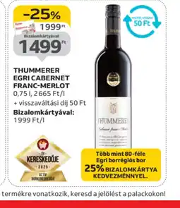 Auchan THUMMERER EGRI CABERNET FRANC-MERLOT ajánlat