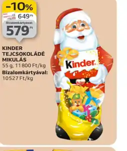 Auchan Kinder Tejcsokoládé Mikulás ajánlat