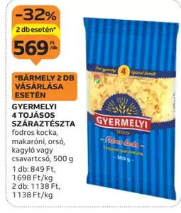 Auchan Gyermelyi 4 tojásos száraztészta ajánlat