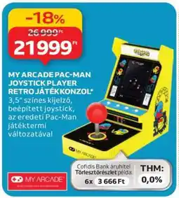 Auchan MY ARCADE PAC-MAN JOYSTICK PLAYER RETRO JÁTÉKKONZOL ajánlat
