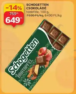 Auchan Schogetten Csokoládé ajánlat