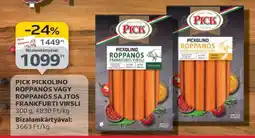 Auchan PICK Pickolino Roppanós vagy Roppanós Sajtos Frankfurti Virsli ajánlat