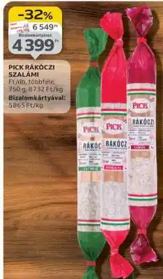 Auchan PICK Rákóczi szalámi ajánlat