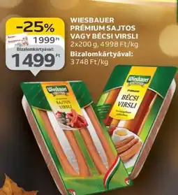 Auchan Wiesbauer Prémium Sajtos vagy Bécsi Virsli ajánlat
