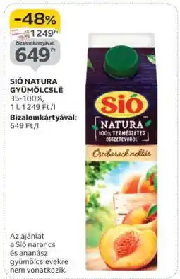Auchan Sió Natura gyümölcslé ajánlat