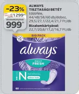 Auchan Always tisztasági betét ajánlat