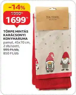 Auchan TÖRPE MINTÁS KARÁCSONYI KONYHARUHA ajánlat