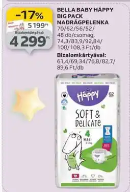 Auchan BELLA BABY HAPPY BIG PACK NADRÁGPELENKA ajánlat