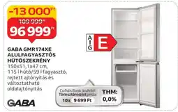Auchan GABA GMR174XE ALULFAGYASZTÓS HŰTŐSZEKRÉNY ajánlat