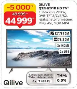 Auchan QILIVE Q32H231B HD TV ajánlat