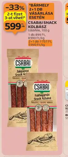 Auchan CSABAI SNACK KOLBÁSZ ajánlat