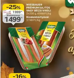 Auchan WIESBAUER PRÉMIUM SAJTOS VAGY BÉCSI VIRSLI ajánlat