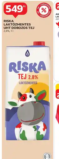 Auchan RISKA LAKTZMENTES UHT DOBOZOS TEJ ajánlat